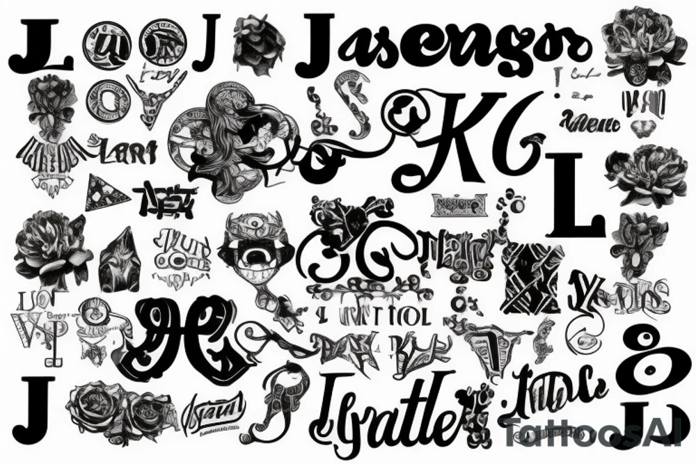 A mix with the letters „J“ and „L“ tattoo idea