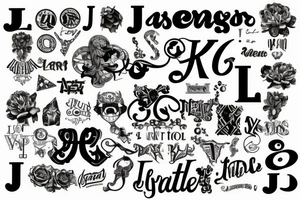 A mix with the letters „J“ and „L“ tattoo idea