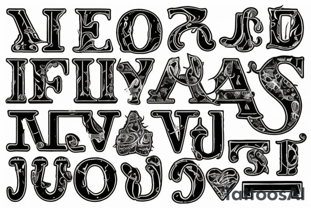 A mix with the letters „J“ and „L“ tattoo idea