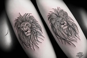 A lion and Gemini mix tattoo idea