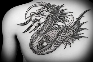 Dragon over the shoulder tattoo idea
