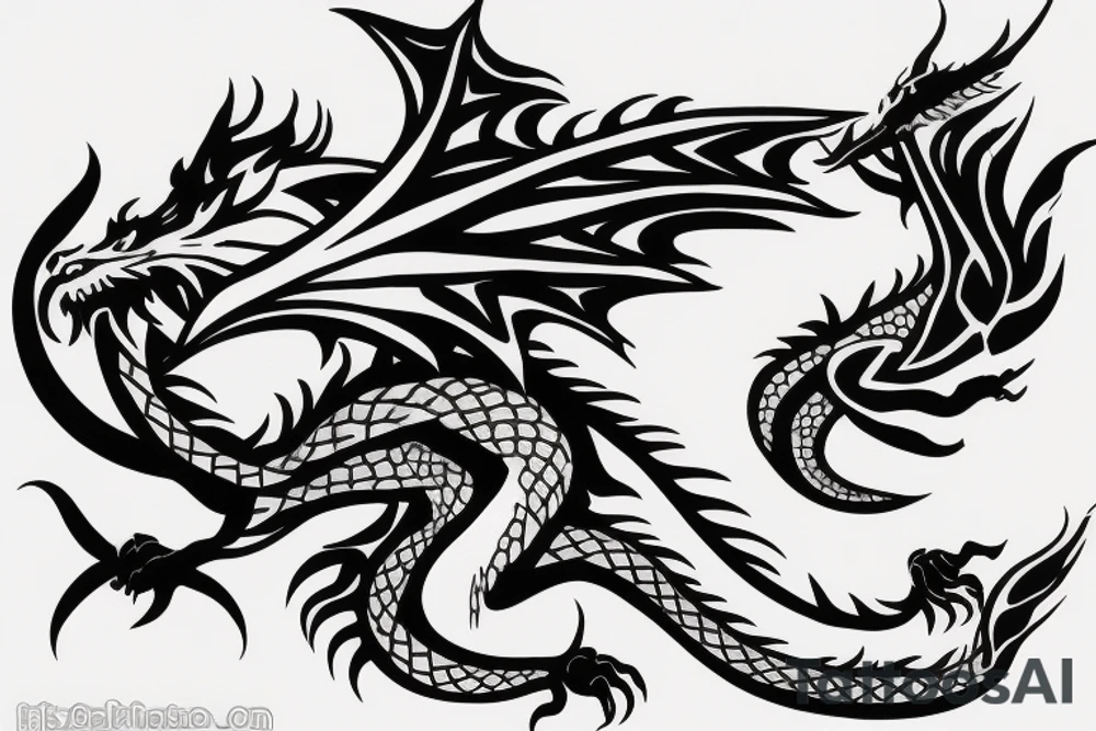 Dragon over the shoulder tattoo idea