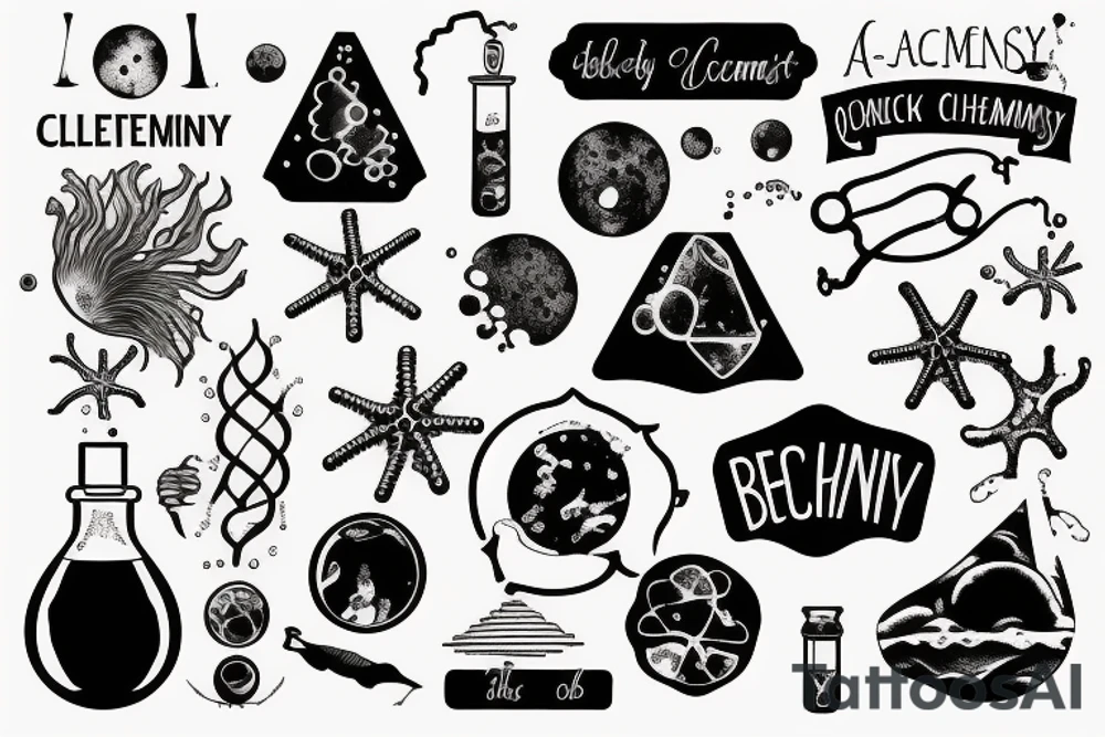 The ocean contained in chemistry and biology lab elements tattoo idea The ocean contained in chemistry and biology lab elements tattoo idea