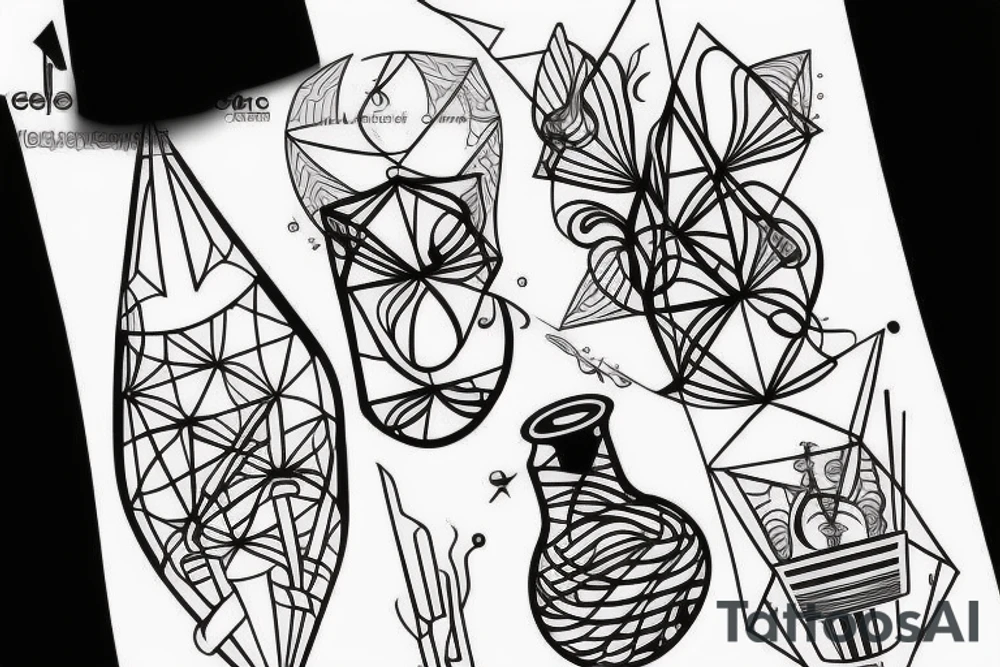 Océano and erlenmeyer tattoo idea