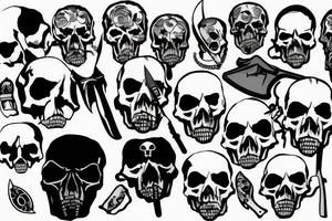 army skull with knife in mouth tattoo idea