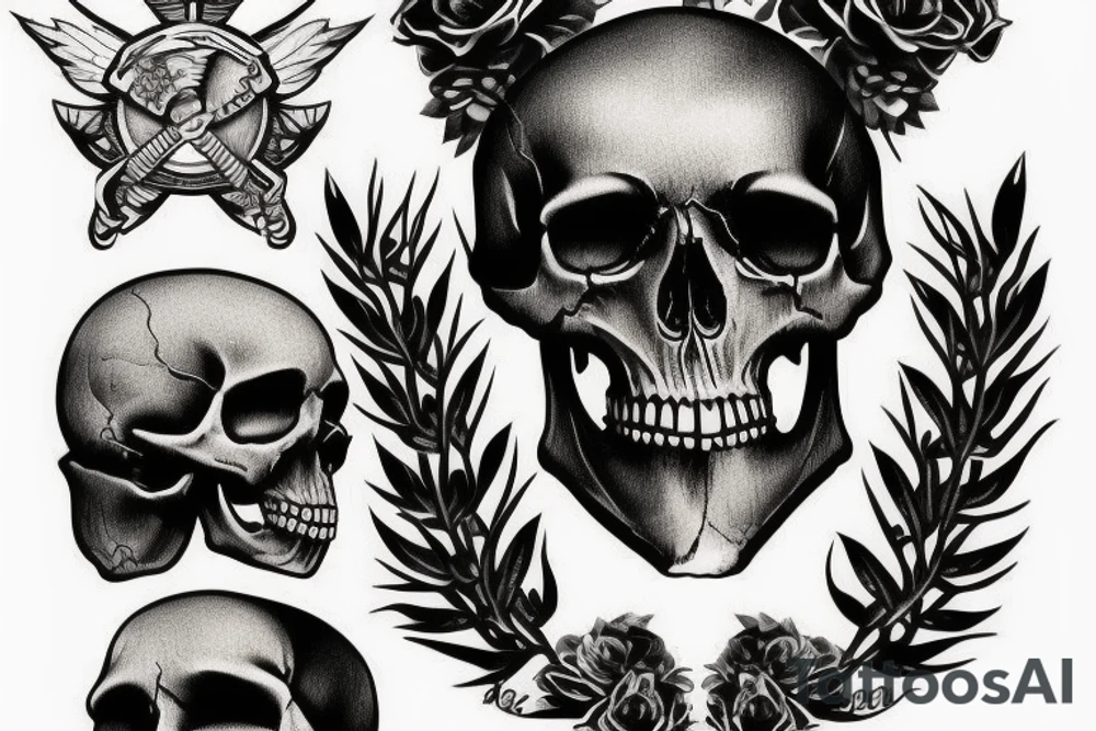 army skull tattoo idea