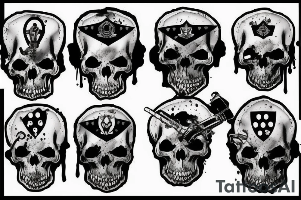 army combat skull tattoo idea