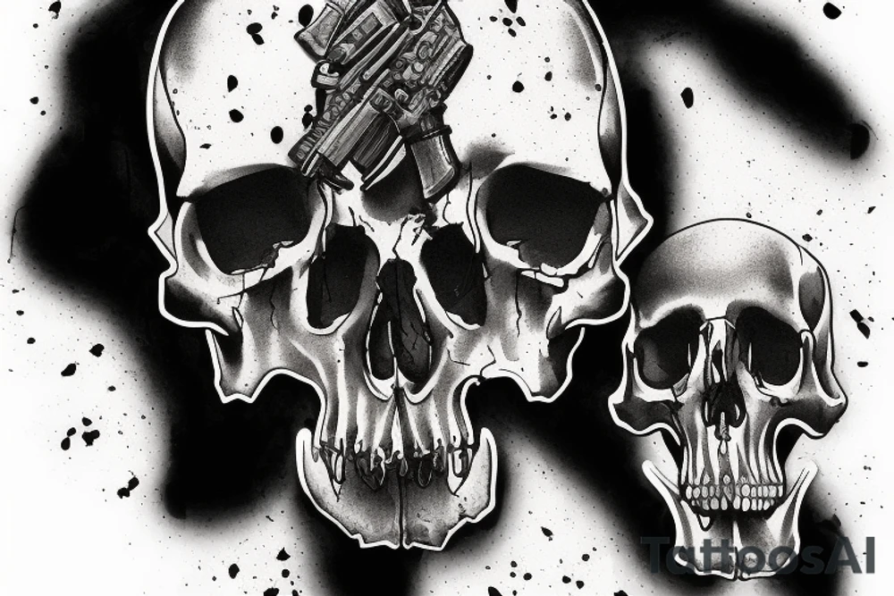 army combat skull tattoo idea