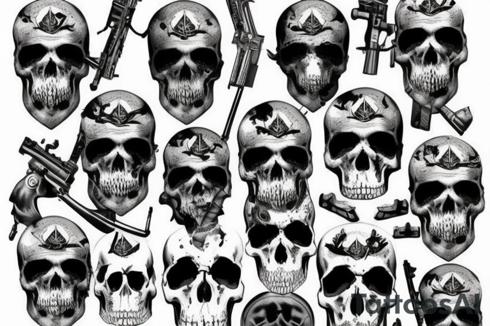 army combat skull tattoo idea