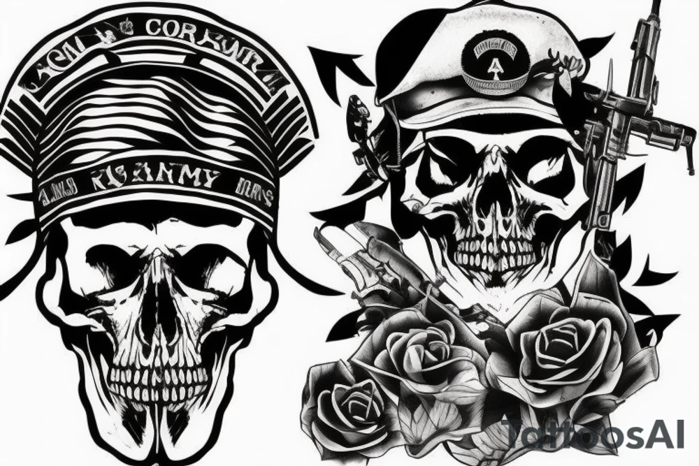 army combat skull tattoo idea