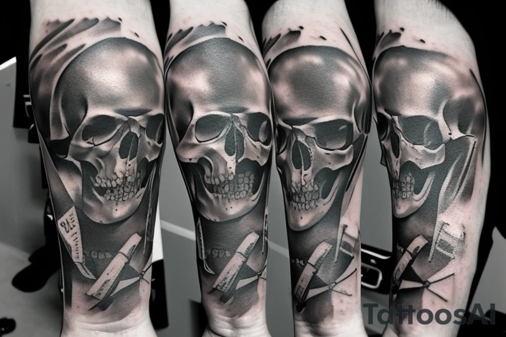 army combat skull tattoo idea