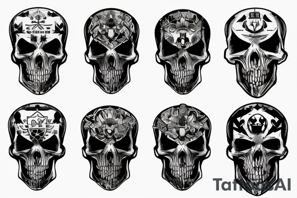 army combat skull tattoo idea