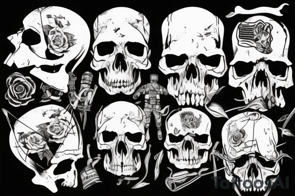 army combat skull tattoo idea