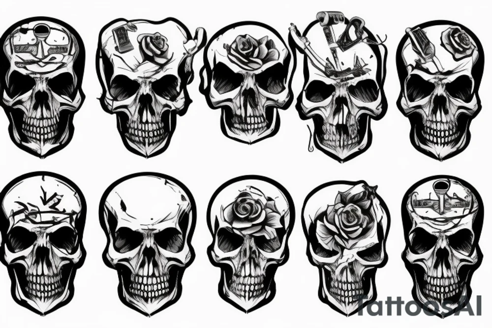 army combat skull tattoo idea
