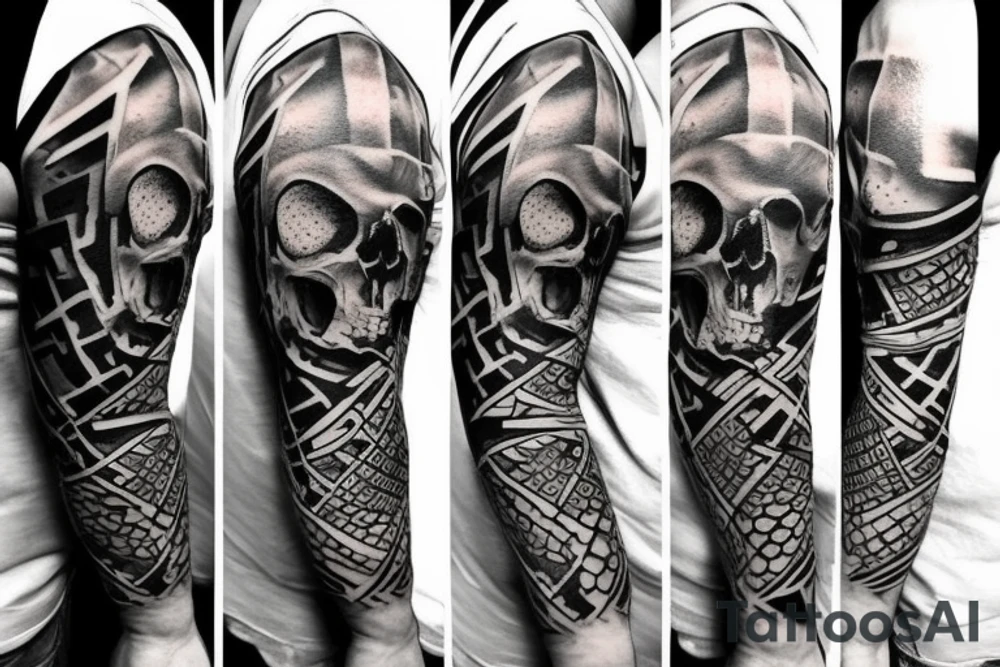 army combat skull tattoo idea