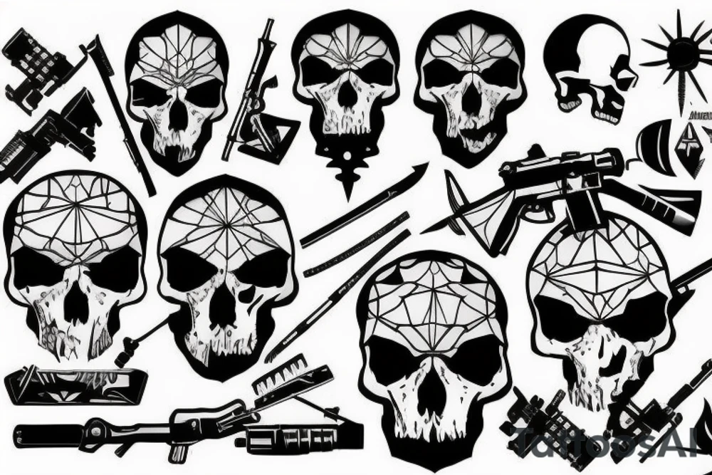 army combat skull tattoo idea