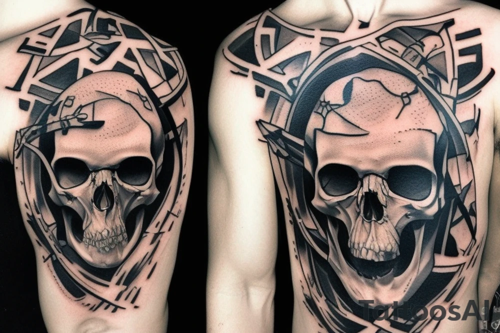 army combat skull tattoo idea
