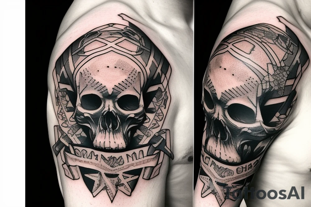 army combat skull tattoo idea