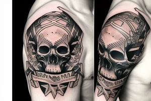 army combat skull tattoo idea