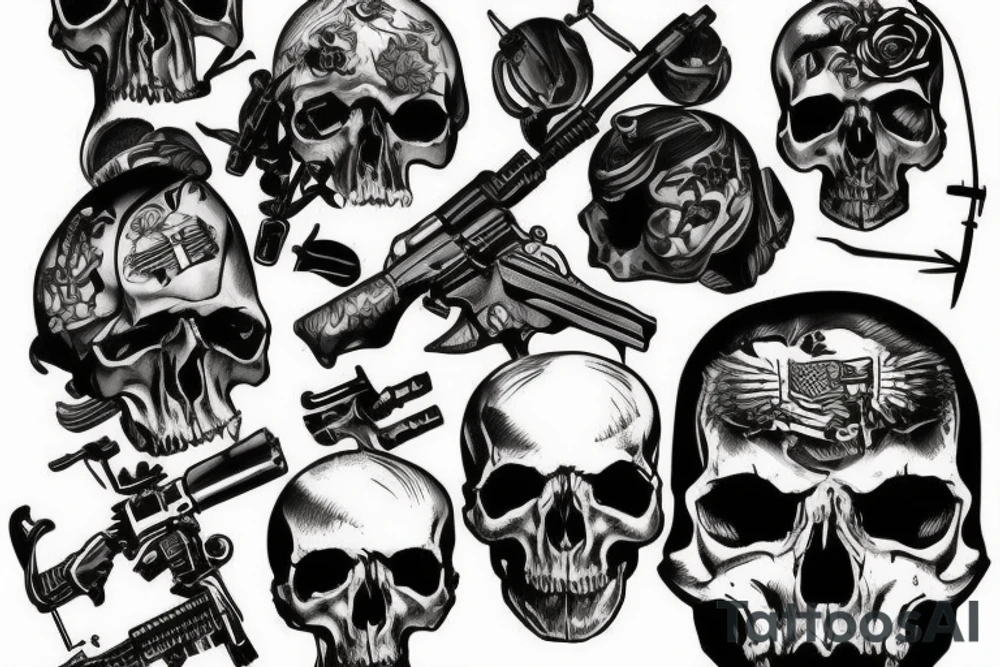 army combat skull tattoo idea