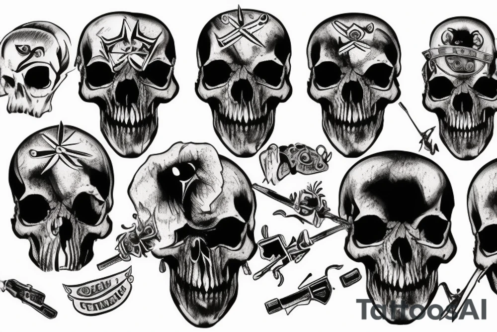 army combat skull tattoo idea