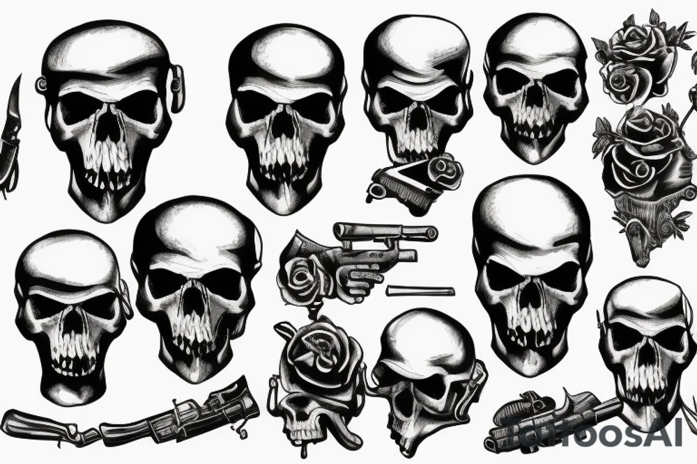 army combat skull tattoo idea