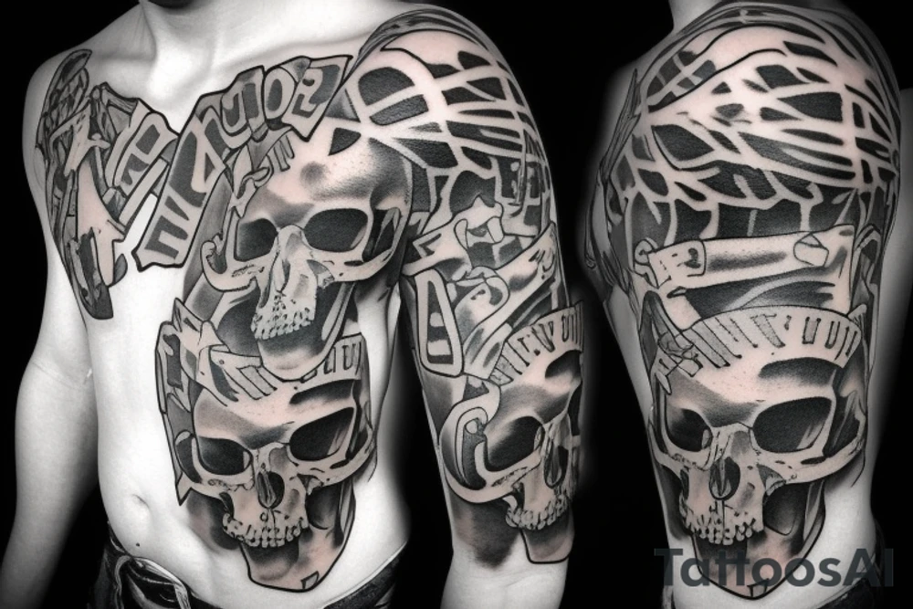 army combat skull tattoo idea