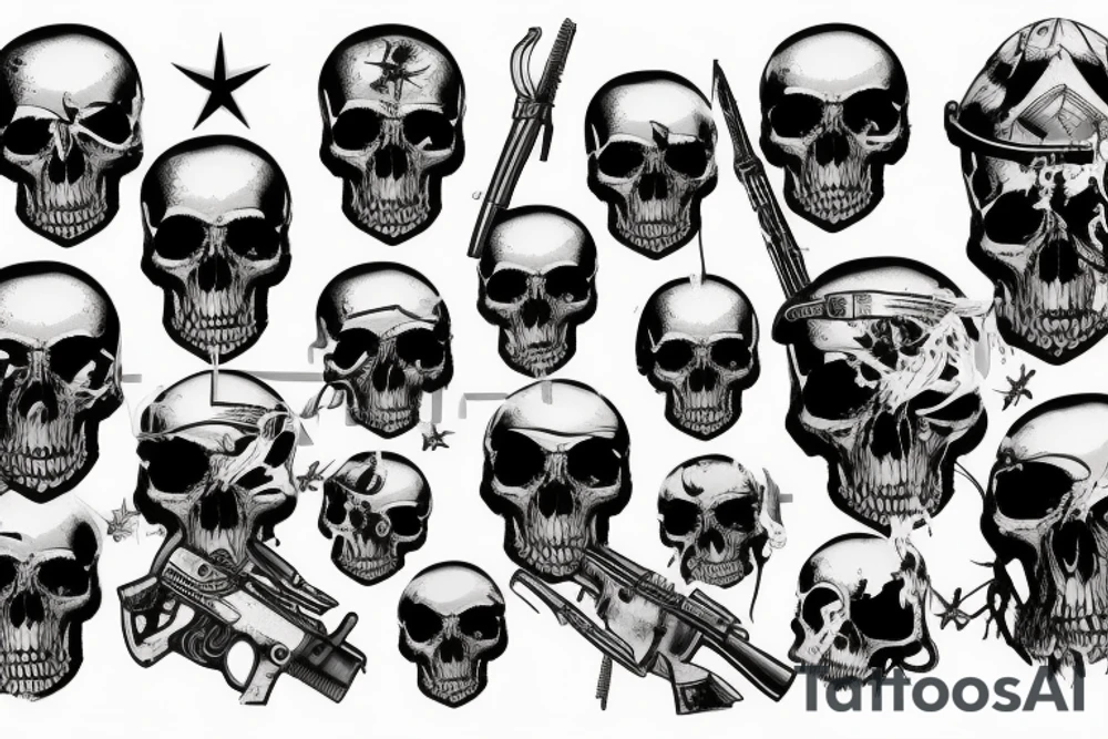army combat skull tattoo idea