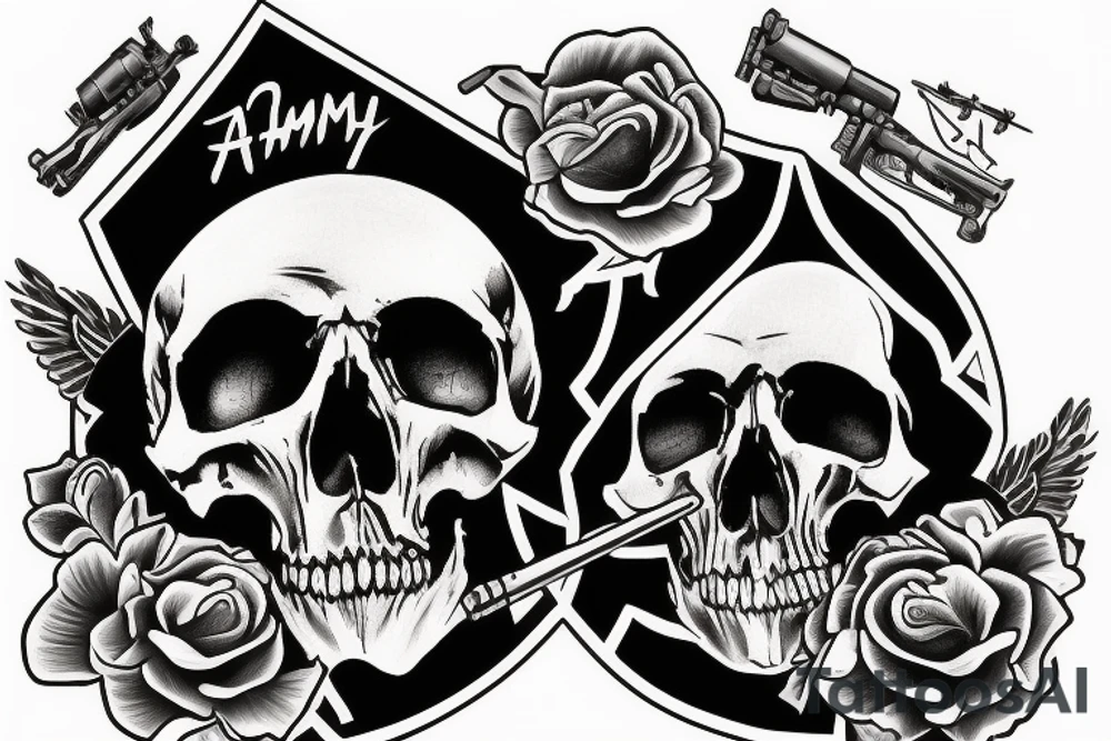 army combat skull tattoo idea