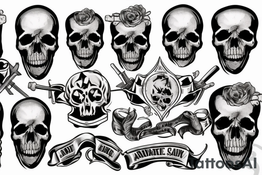 army combat skull tattoo idea