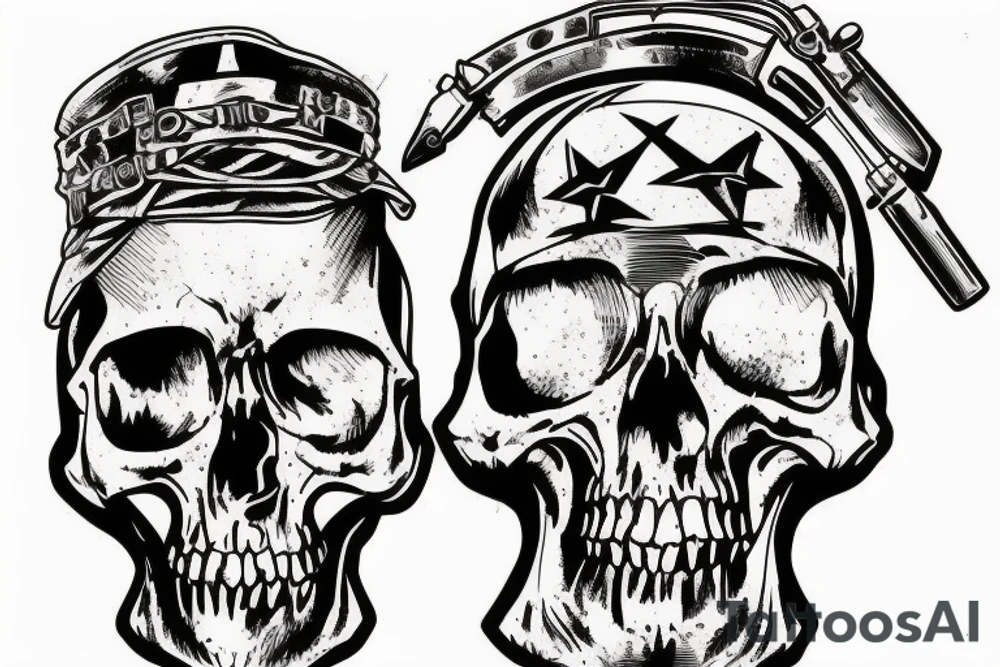 army combat skull tattoo idea