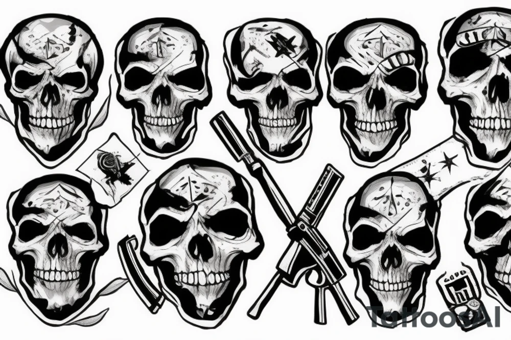army combat skull tattoo idea