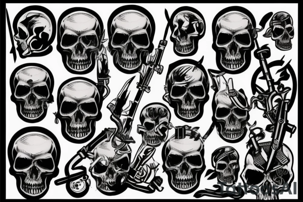 army combat skull tattoo idea