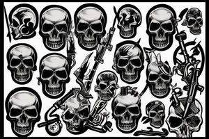 army combat skull tattoo idea