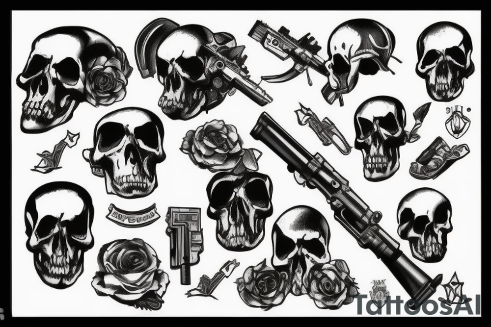 army combat skull tattoo idea