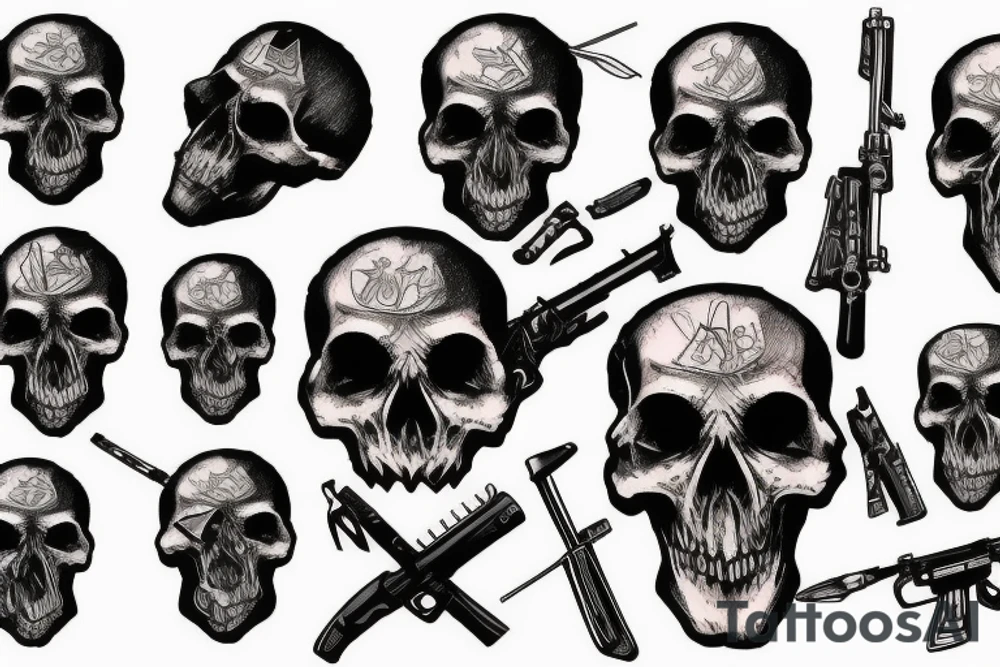 army combat skull tattoo idea