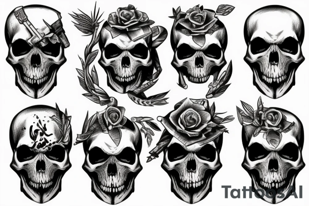 army combat skull tattoo idea