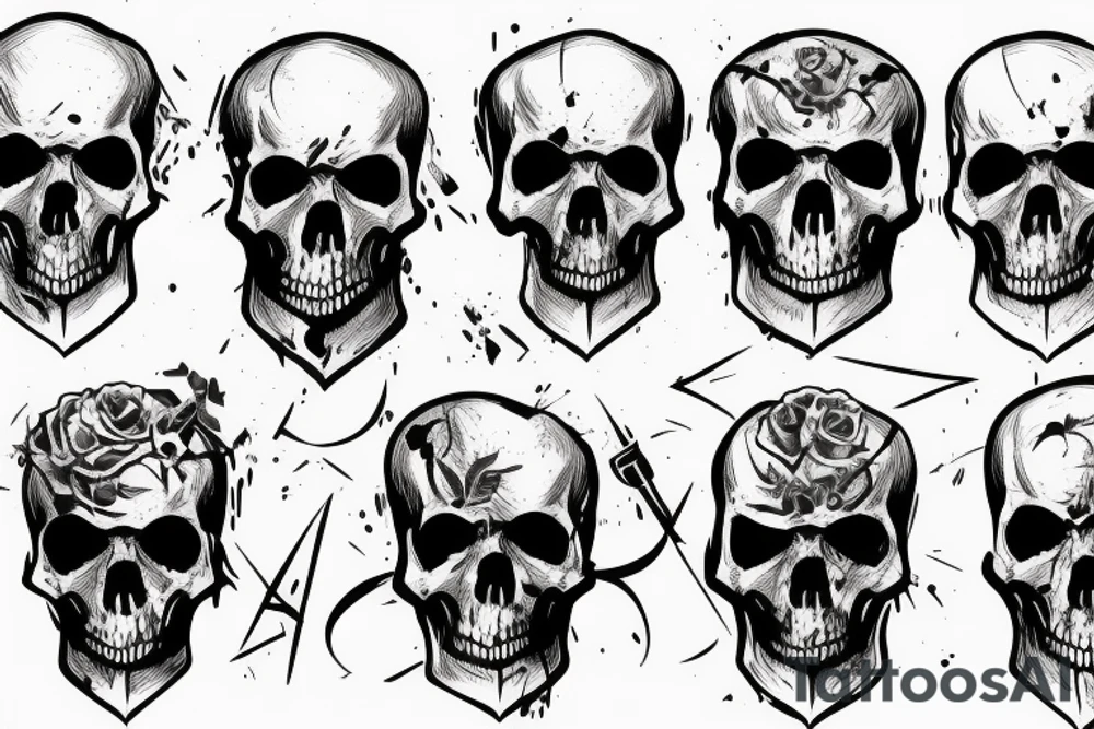 army combat skull tattoo idea