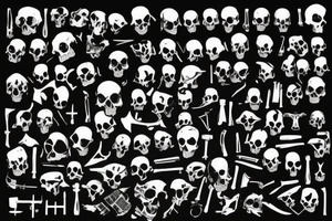 military war combat skull tattoo idea