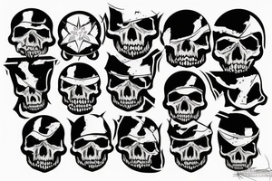 military war combat skull tattoo idea