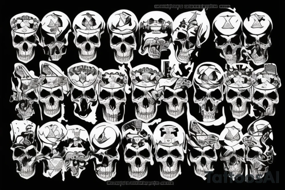 military war combat skull tattoo idea