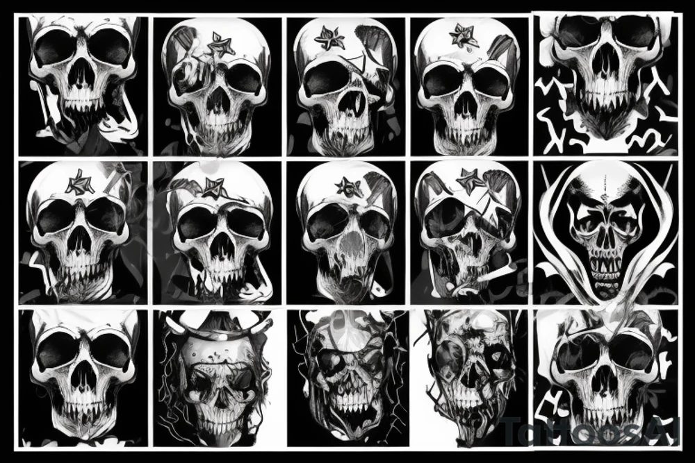military war combat skull tattoo idea