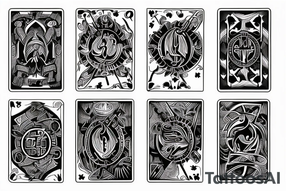 two of clubs card tattoo idea