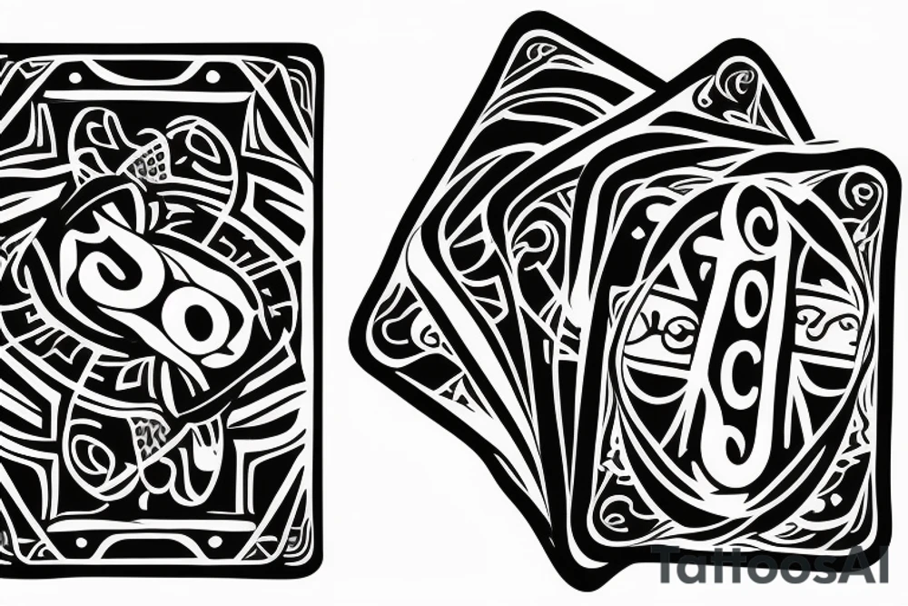 two of clubs card tattoo idea