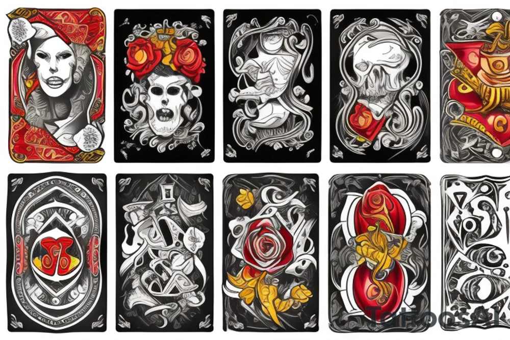two of clubs card tattoo idea