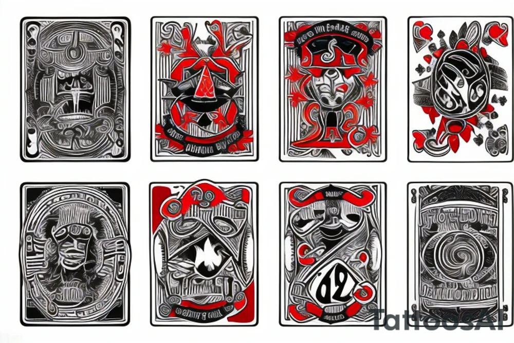 two of clubs card tattoo idea