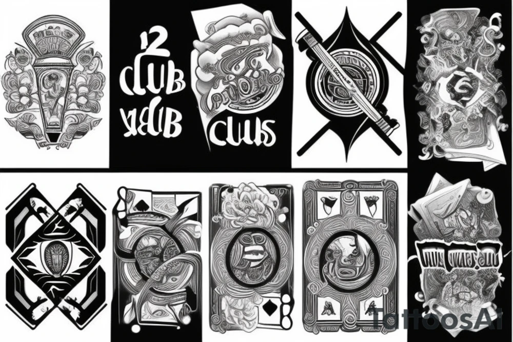 two of clubs card tattoo idea