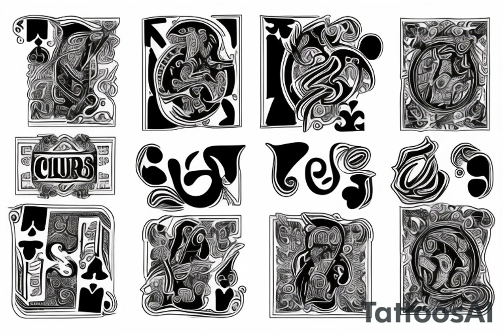 two of clubs card tattoo idea