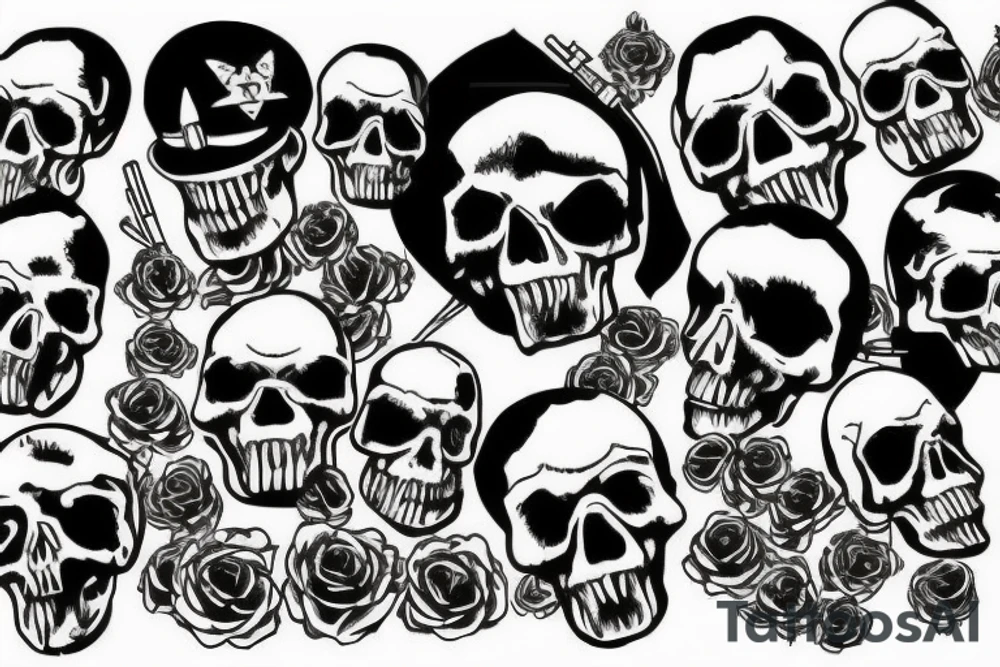 skull military tattoo idea
