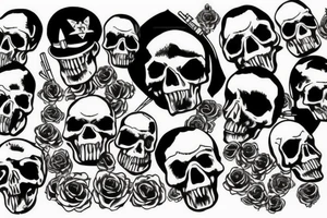 skull military tattoo idea